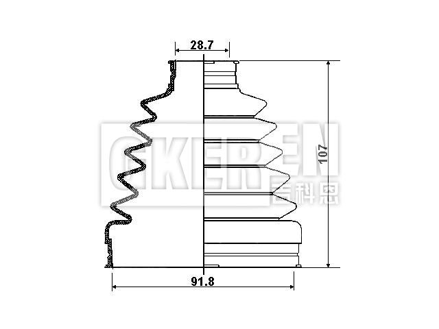 球笼防尘罩 CV Boot:163 350 03 37