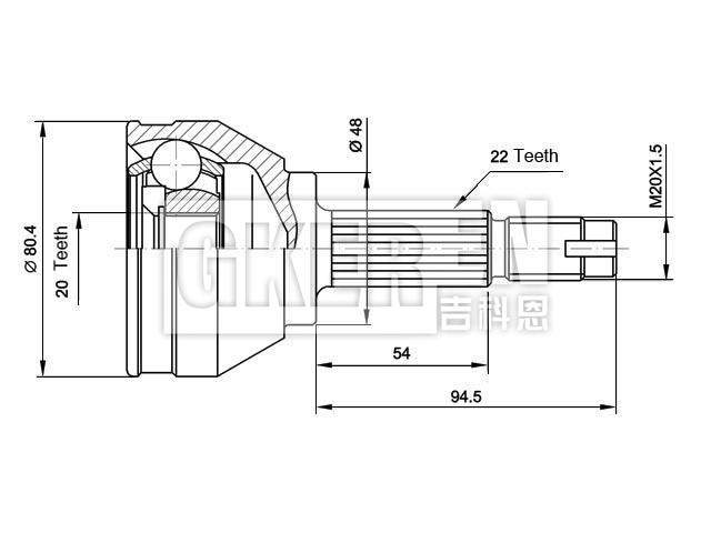 球笼修理包 CV Joint Kit:06X039534340