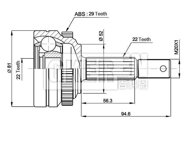 球笼修理包 CV Joint Kit:374213