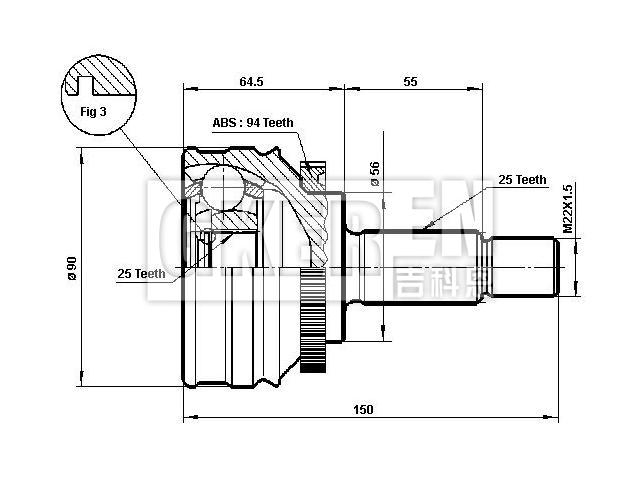 球笼修理包 CV Joint Kit:9103672