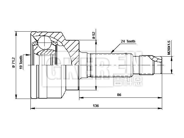球笼修理包 CV Joint Kit:B002-25-500