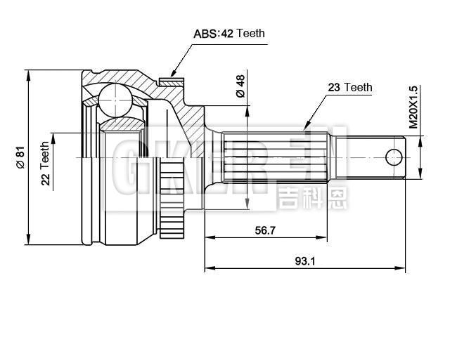 球笼修理包 CV Joint Kit:39100-44B10