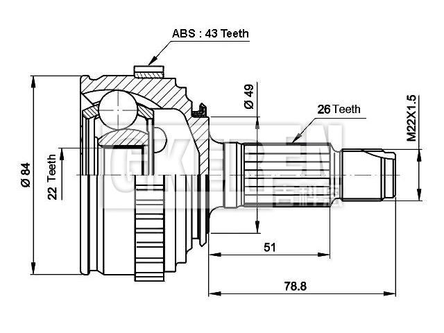 球笼修理包 CV Joint Kit:GCV1088