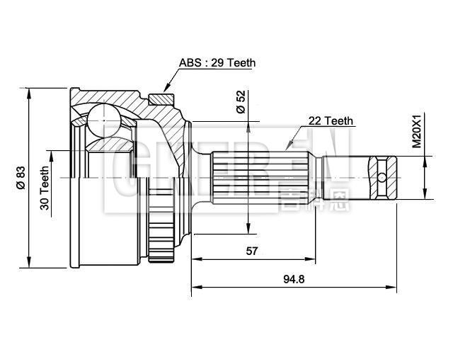 球笼修理包 CV Joint Kit:15-1307