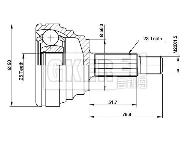 球笼修理包 CV Joint Kit:77 01 351 995