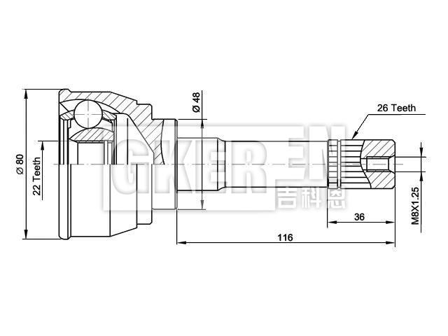 球笼修理包 CV Joint Kit:44010-60A20