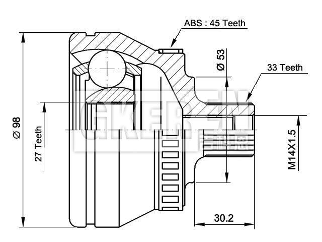 球笼修理包 CV Joint Kit:3B0 498 099 B