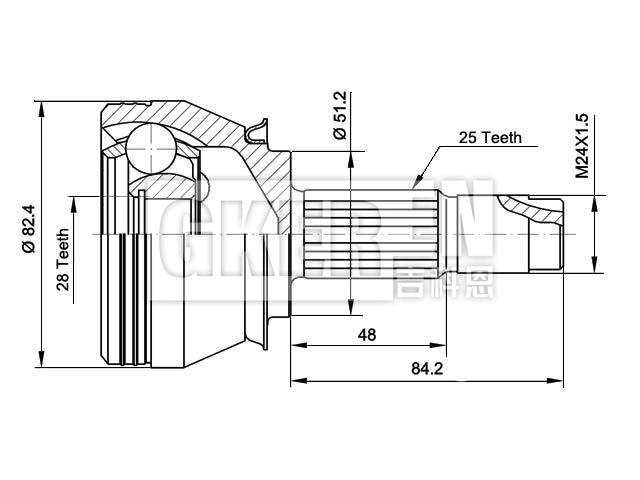 球笼修理包 CV Joint Kit:51704100
