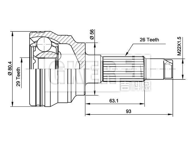 球笼修理包 CV Joint Kit:FA59-22-510