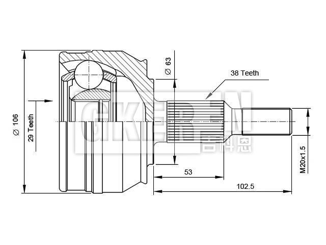 球笼修理包 CV Joint Kit:7H0 407 321C