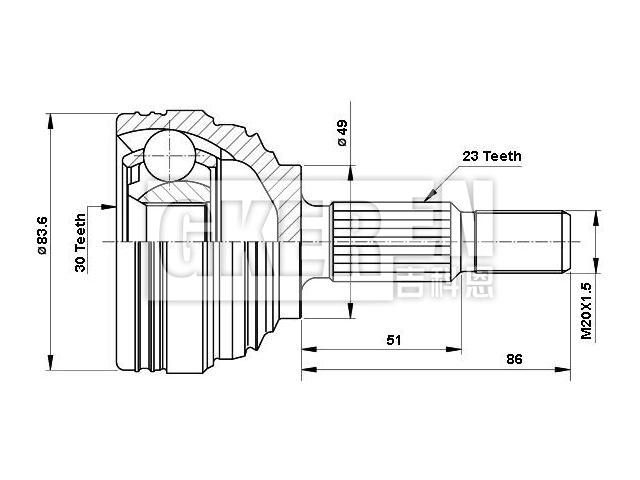 球笼修理包 CV Joint Kit:82 00 264 664