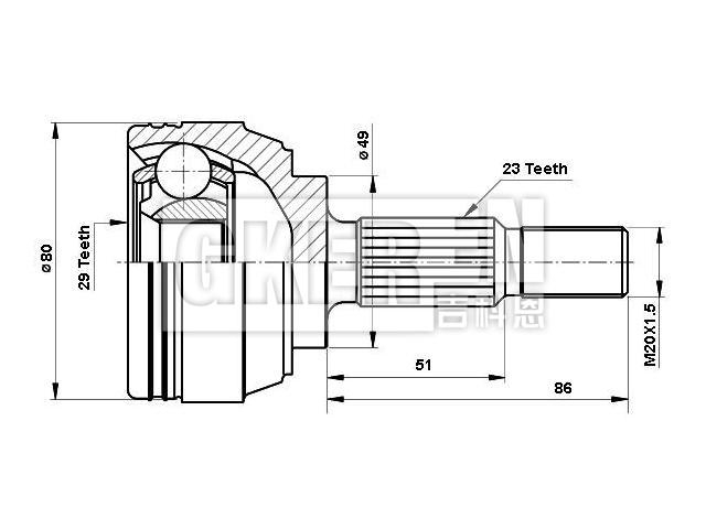 球笼修理包 CV Joint Kit:82 00 261 840