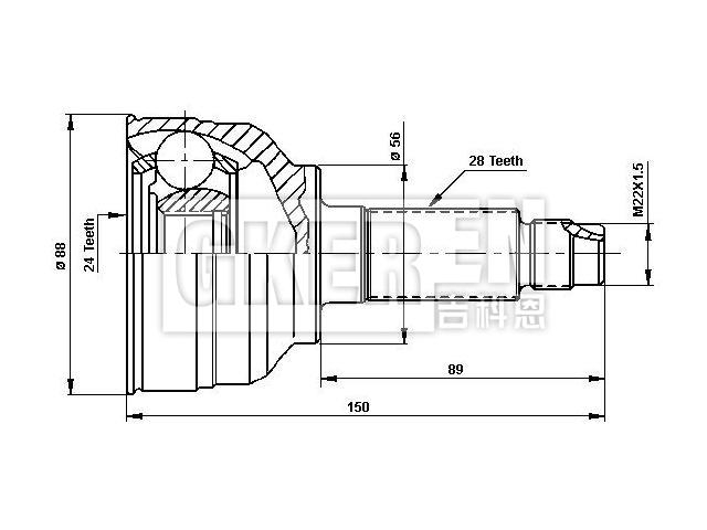 球笼修理包 CV Joint Kit:0K9B3-22-510