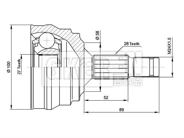 球笼修理包 CV Joint Kit:3352K