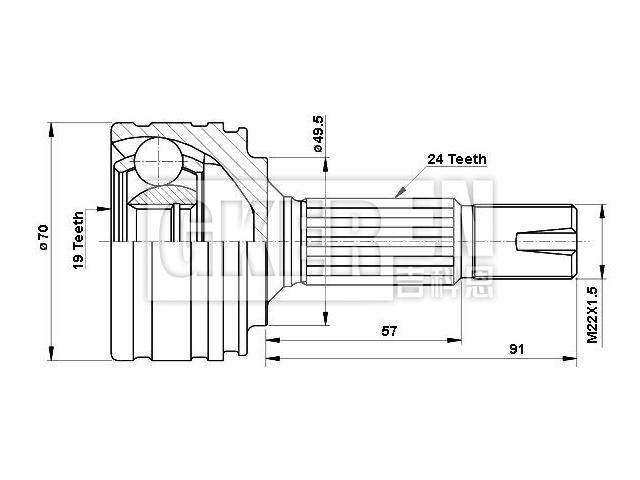 球笼修理包 CV Joint Kit:43460-09C80