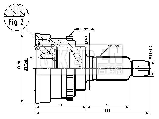 球笼修理包 CV Joint Kit:44101-62J90