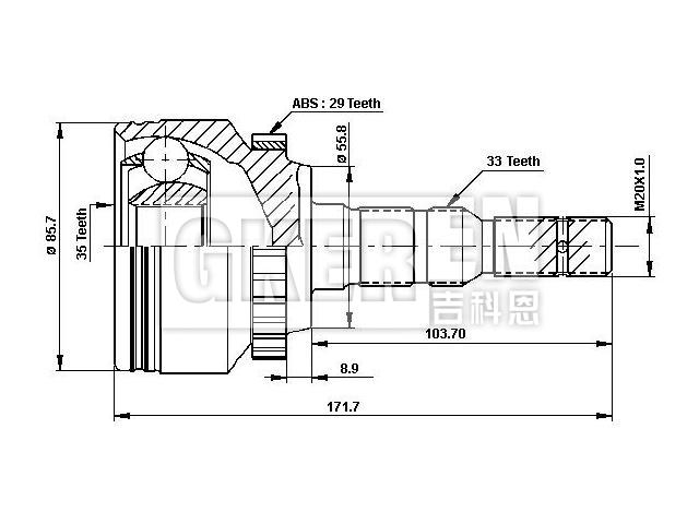 球笼修理包 CV Joint Kit:374410