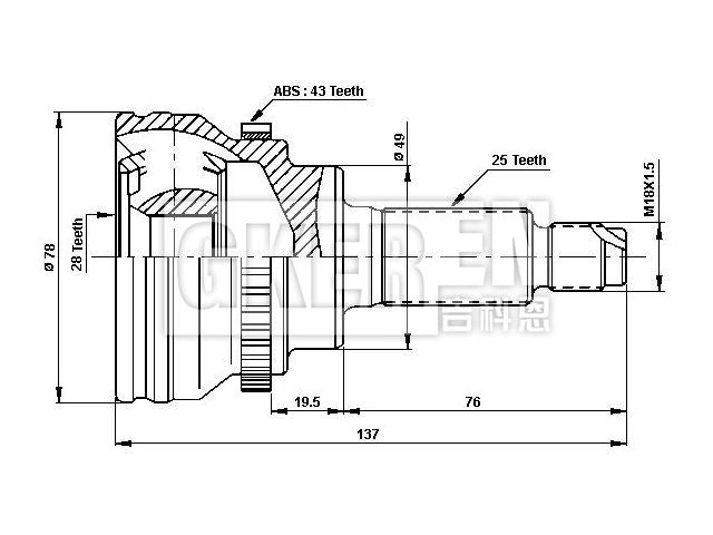 球笼修理包 CV Joint Kit:44102-86G60