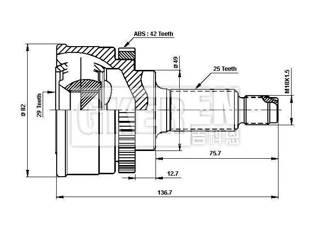 球笼修理包 CV Joint Kit:44101-54G10