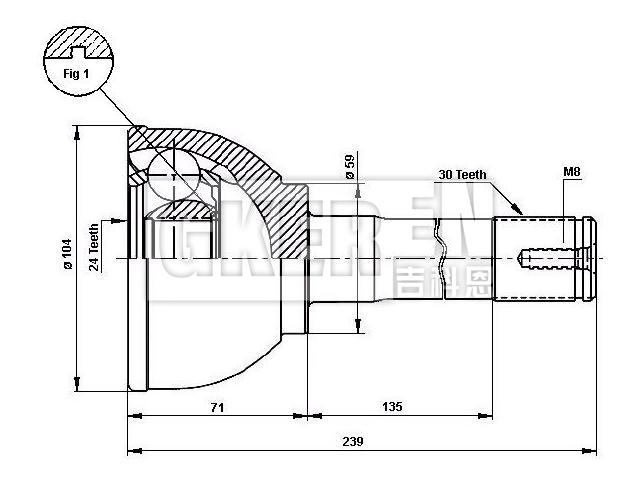 球笼修理包 CV Joint Kit:43405-60030