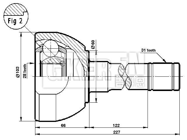 球笼修理包 CV Joint Kit:39100-VB001
